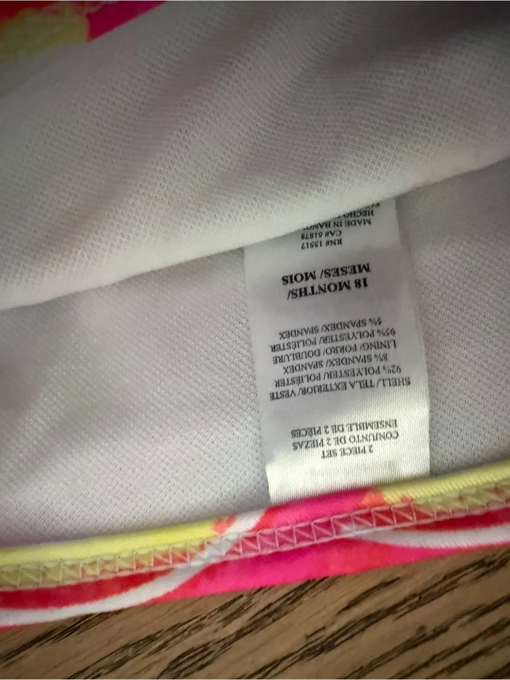 Penelope Mack Neon Pink Rainbow Scallop Two-Piece Swim Set